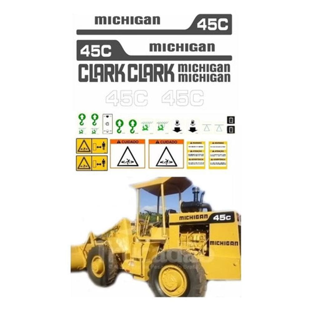 Kit Adesivos Pá Carregadeira Michigan Clark 45C