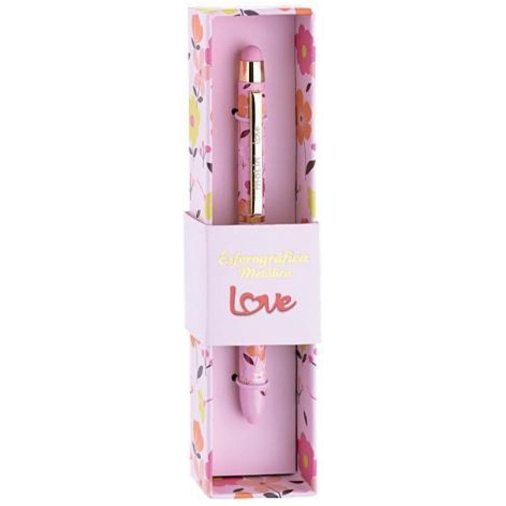 Caneta Esferográfica Metálica - Molin - Love Touch Flowers