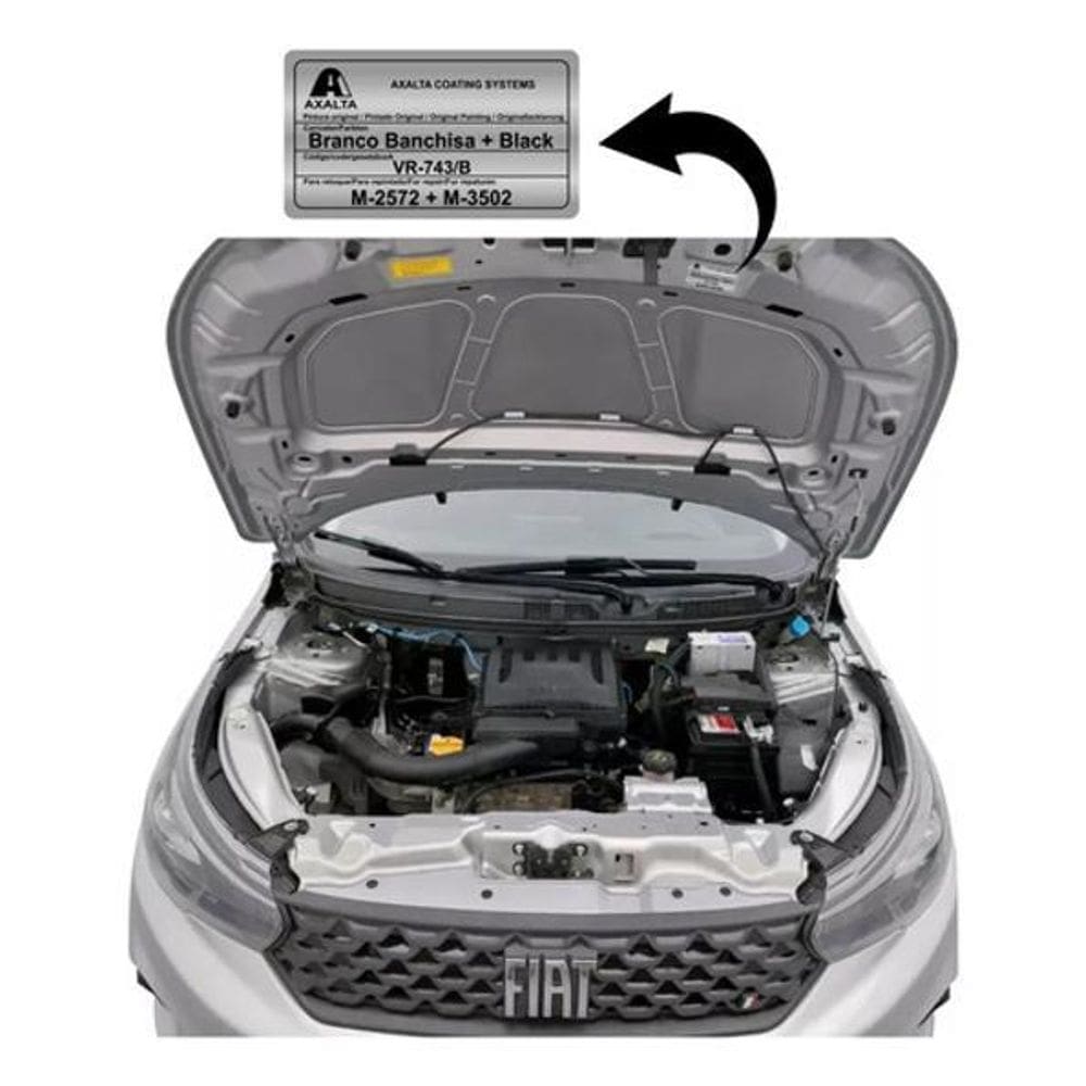Adesivo Etiqueta De Cor Capô Fiat Argo Branco Banchisa