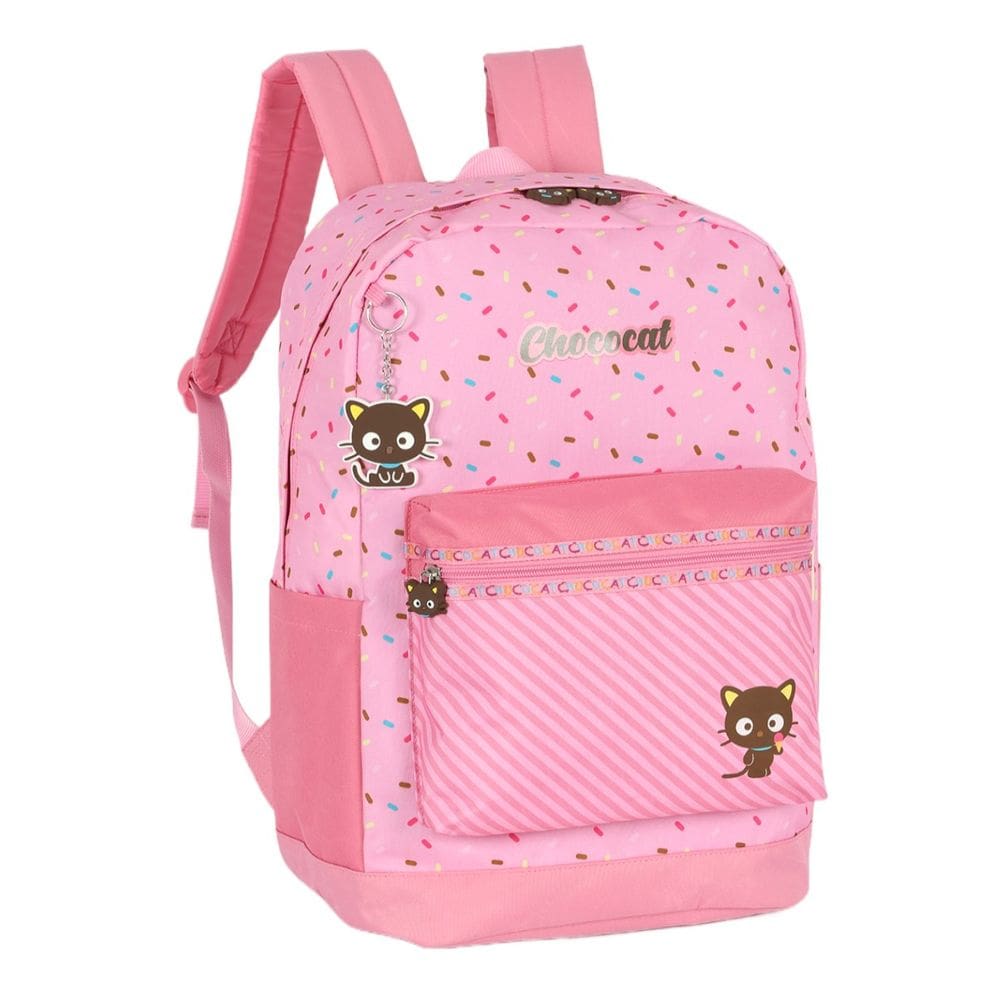 Mochila Escolar Juvenil Amigos Hello Kitty Chococat Rosa