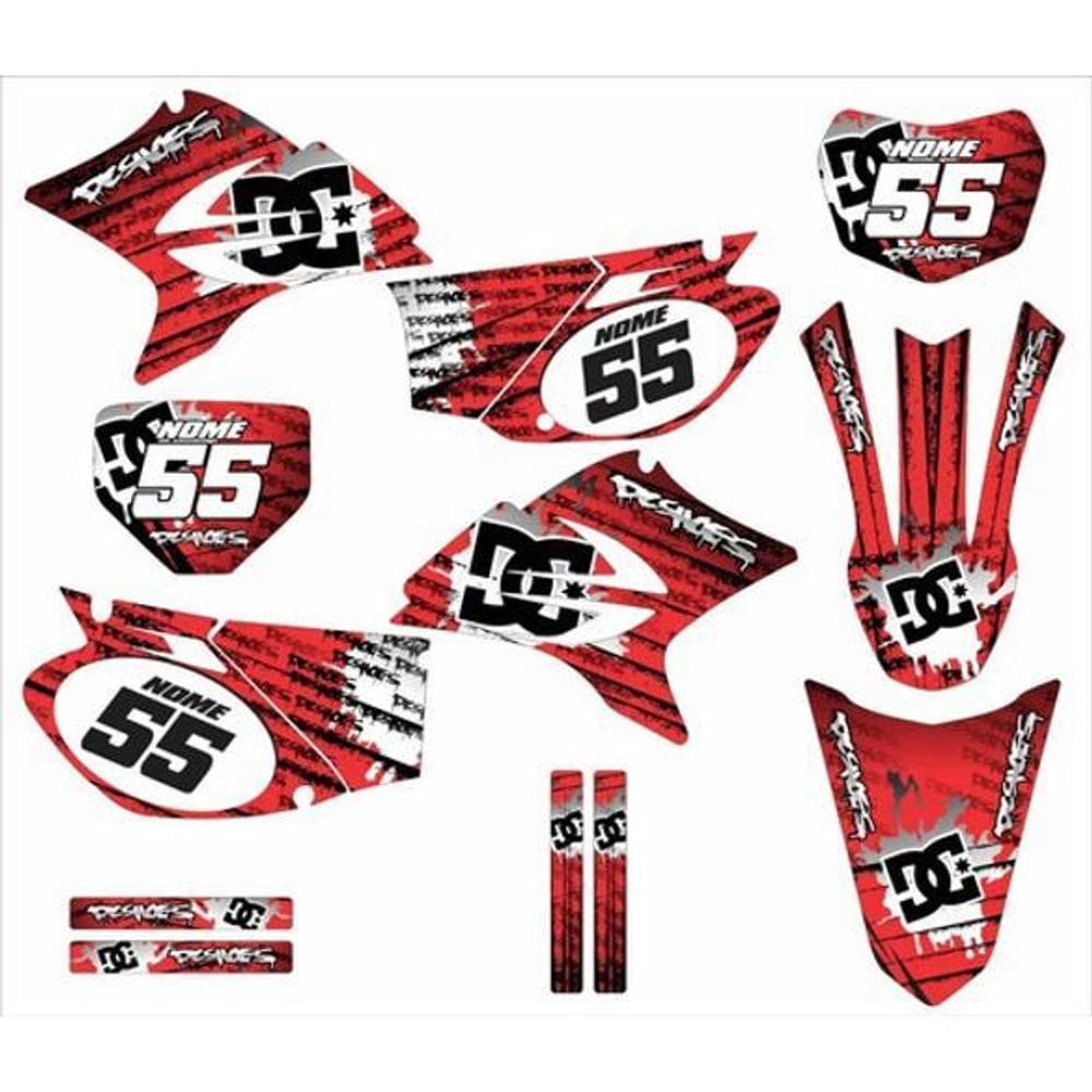 Kit Adesivo Moto De Trilha Ttr 230 Dc Shoes Vermelho Ttr23