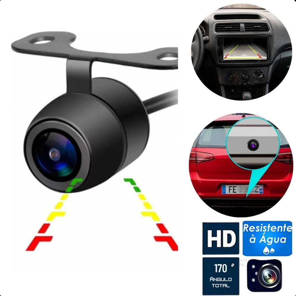 Câmera Automotiva Universal Colorida Estacionamento