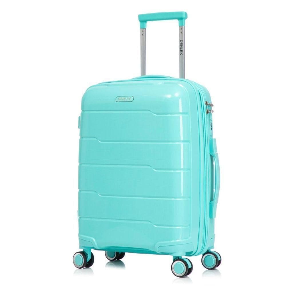 Mala De Bordo 10kg Viagem Zíper Expansível Em Polipropileno Rodinhas 360º Tsa - Lima - Denlex Azul Turquesa