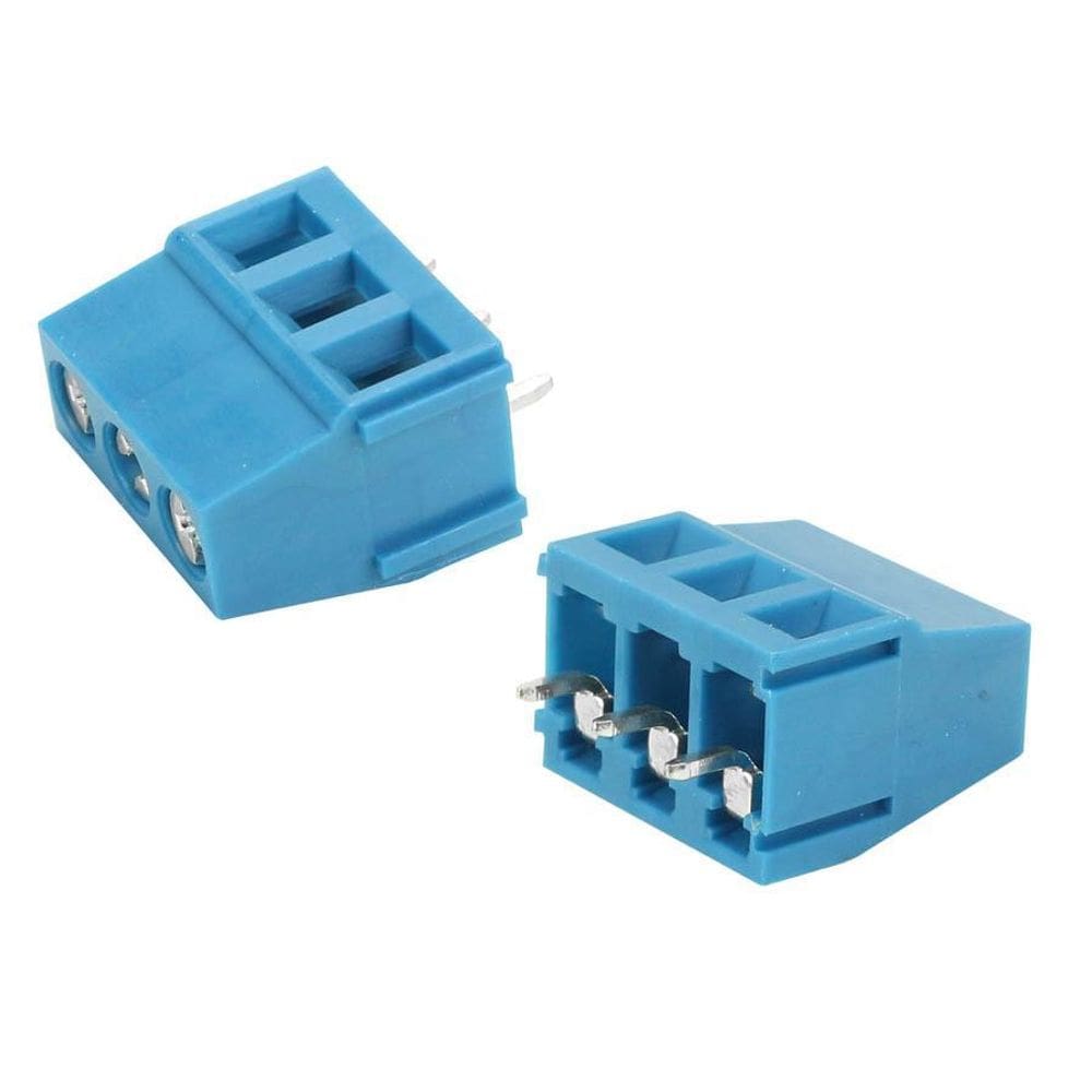 10X Conector Borne Kre3 3 Vias Kf128 14X15Mm Azul