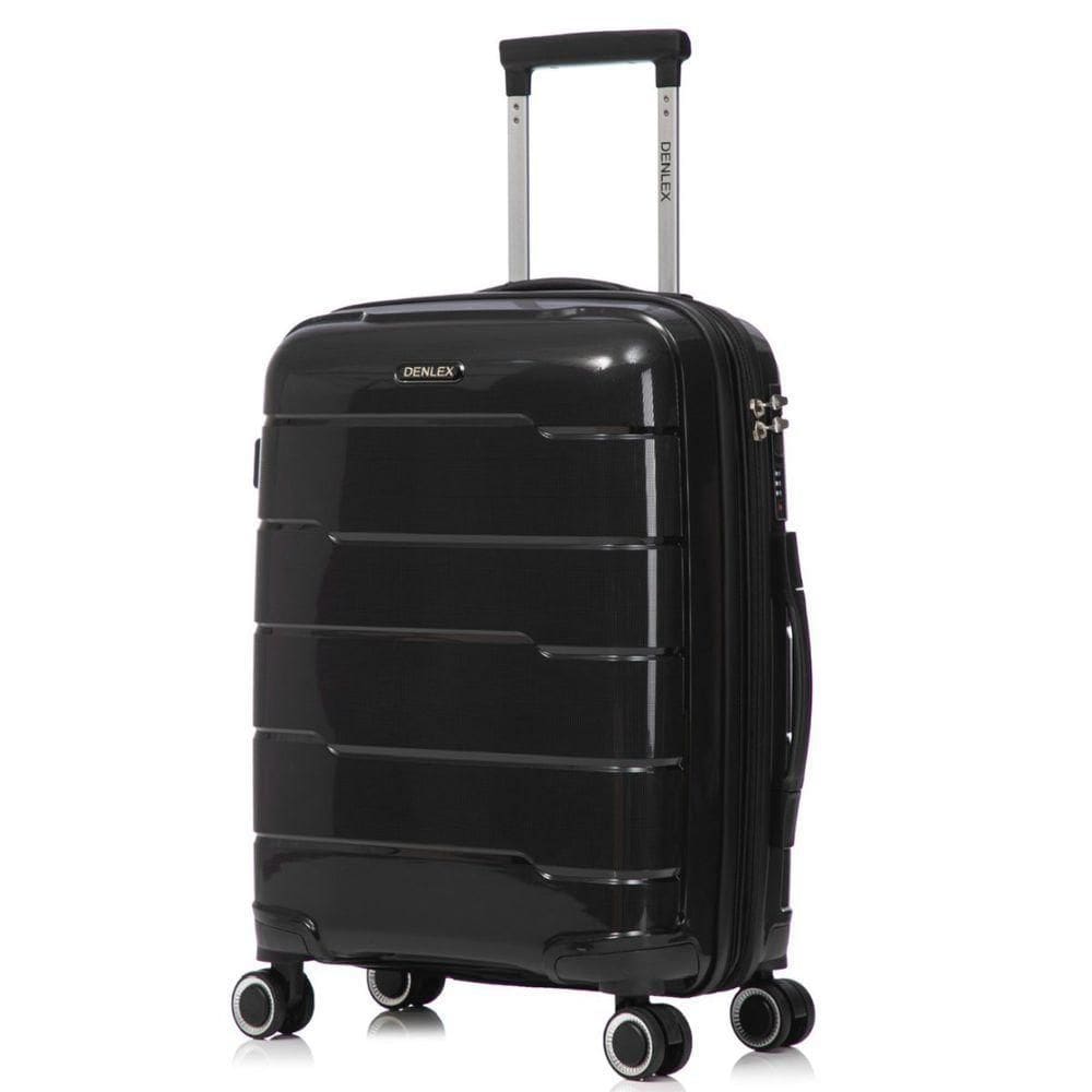 Mala Média 23kg Viagem Zíper Expansível Em Polipropileno Rodinhas 360º Tsa - Lima - Denlex Preto