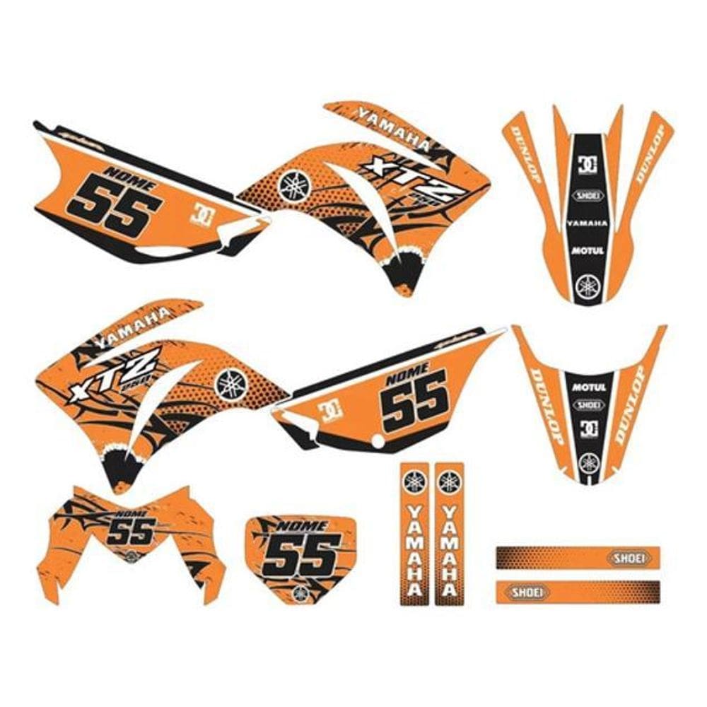 Adesivo Moto Cross Trilha Yh Xtz 250 Lander Laranja Lm314