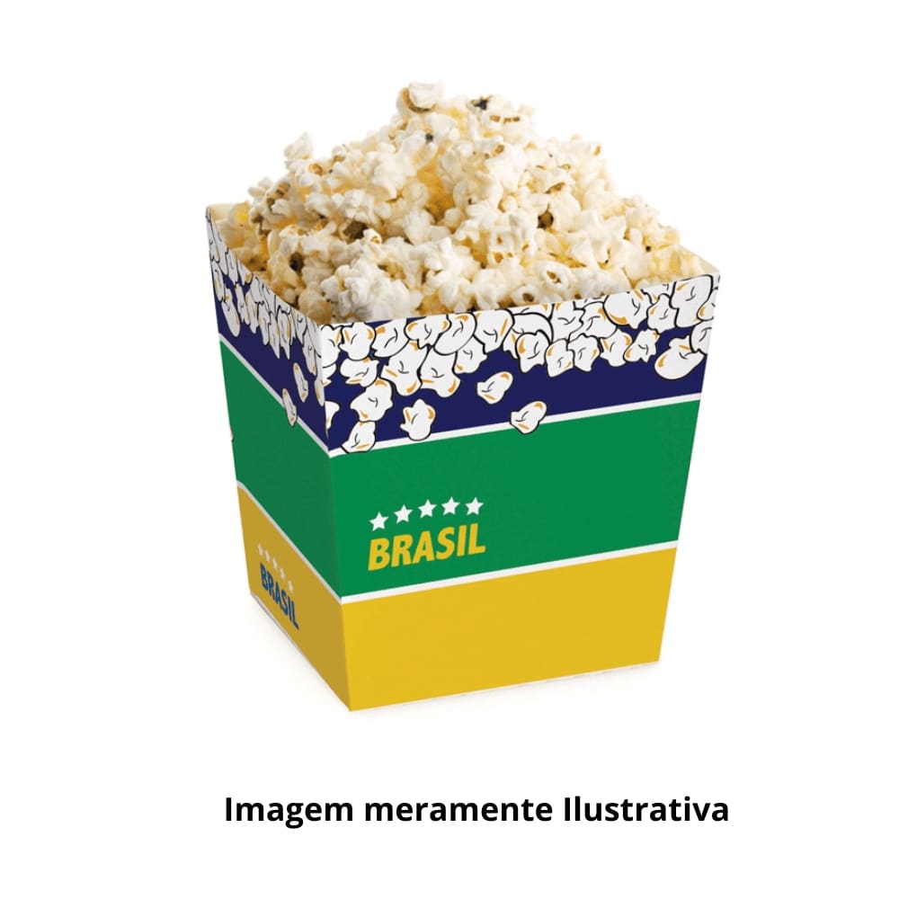 Caixa Pipoca Brasil Hexa 14x14 Cromus
