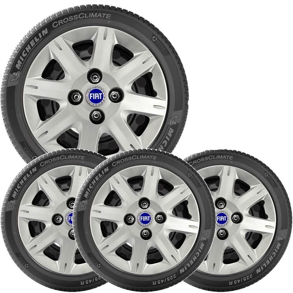 4X Calota Fiat Uno Palio Aro 13 Emblema  072Cb
