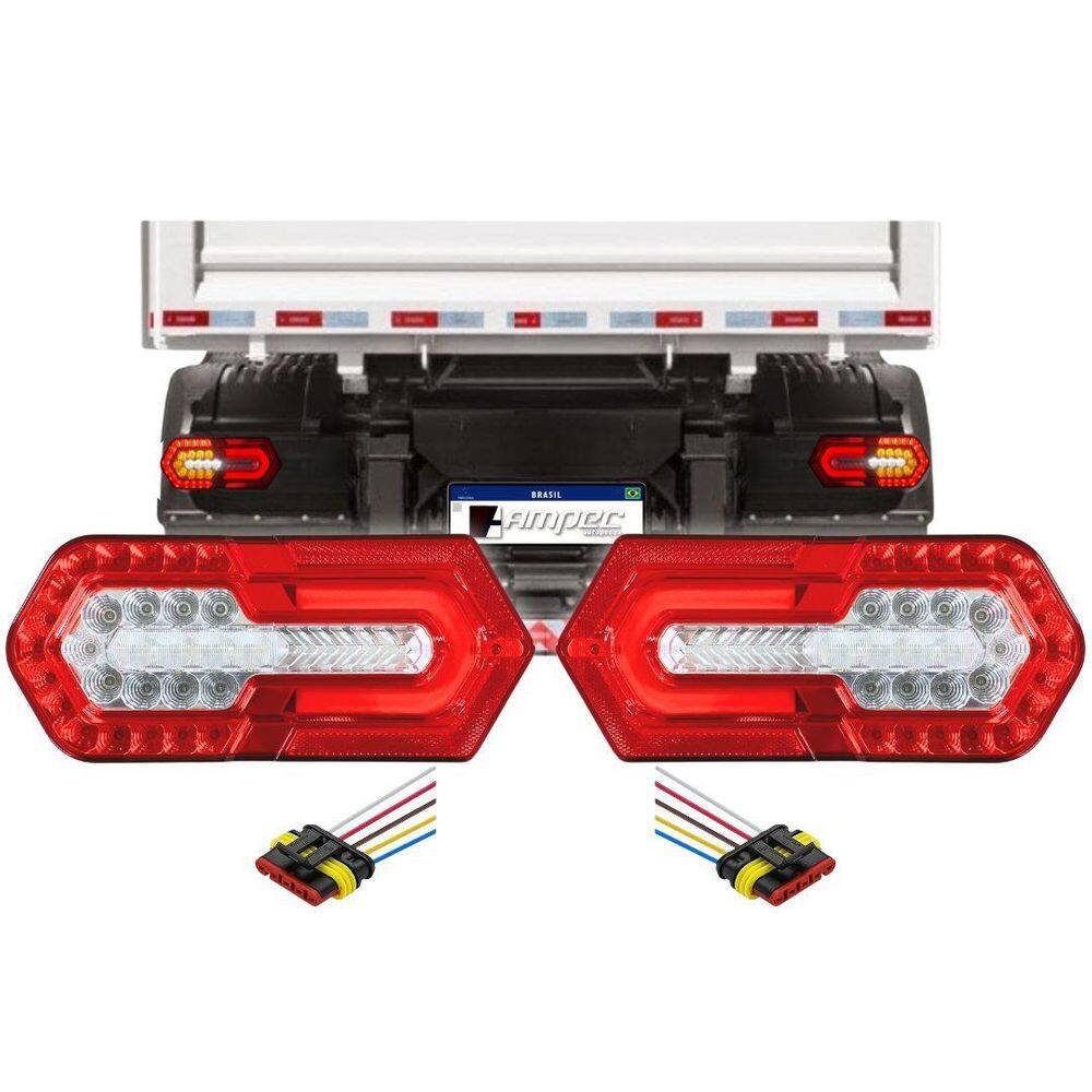 Kit Lanterna Traseira Turn Led Sinalsul 2235 + Chicotes