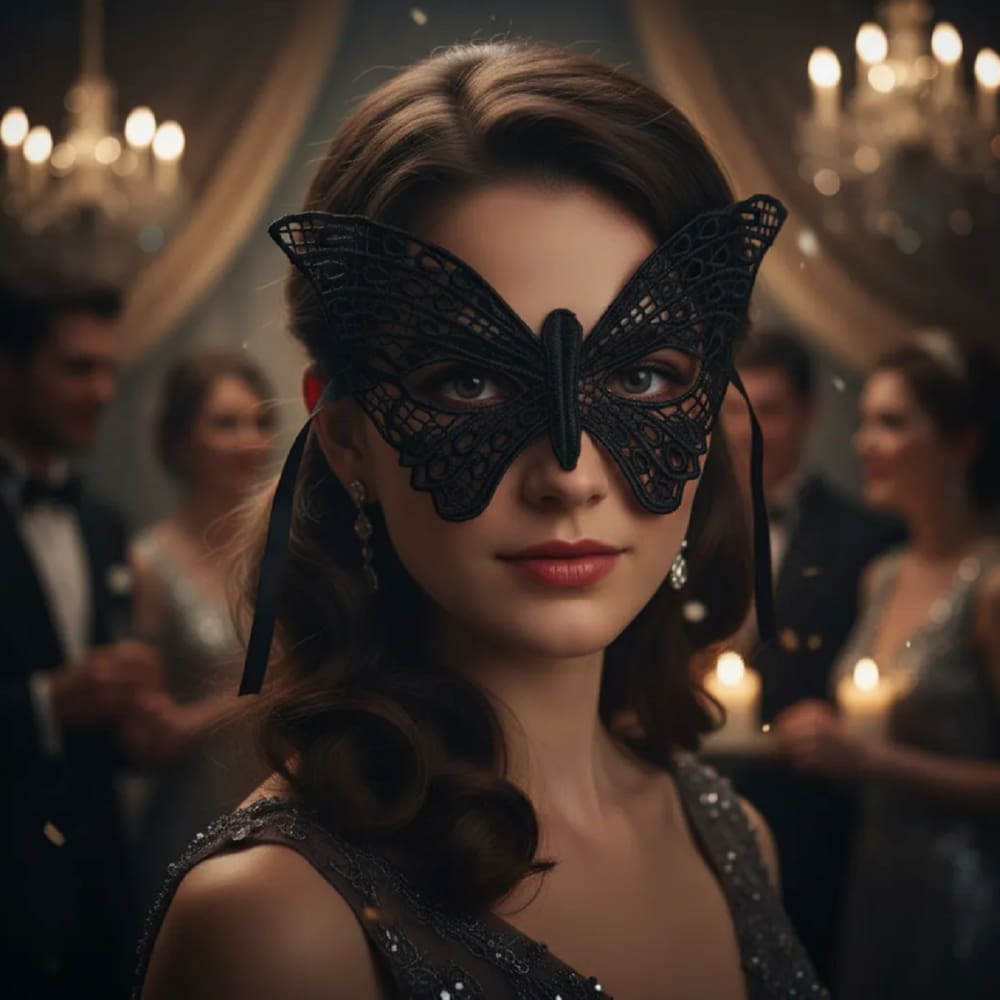 Máscara De RendaPreta Modelo Butterfly 50 Tons de Cinza Baile Festas Debutantes