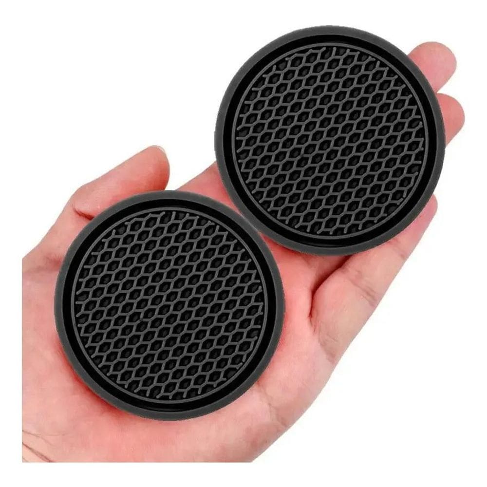 2X Tapete Porta Copos Automotivo Silicone Carro Acessórios