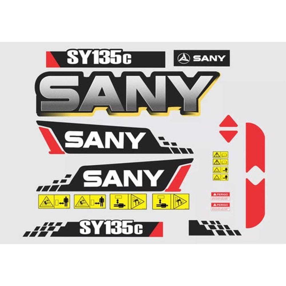 Kit Adesivos - Sany Sy135C Compatível Para Escavadeira