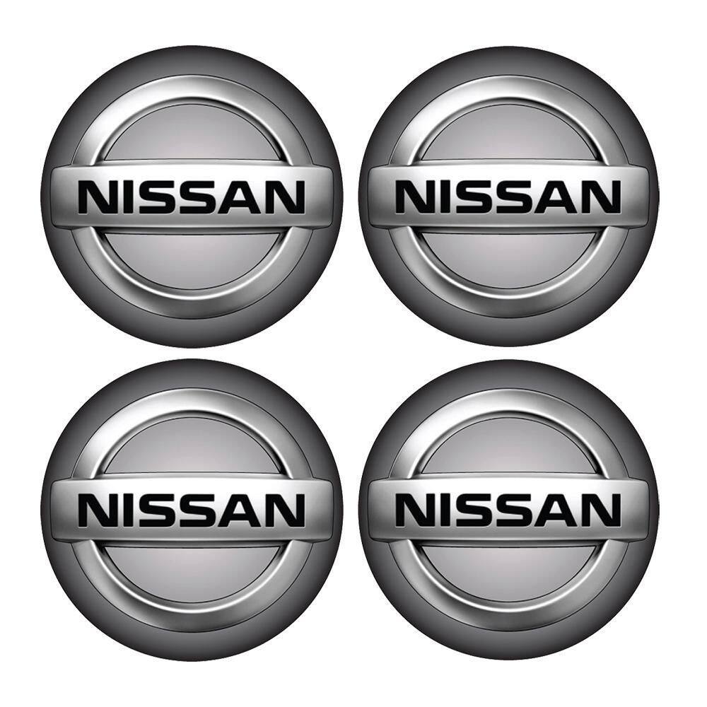 Jogo Bottom/ Emblema Calota Nissan 48Mm Degrade 4 Pecas