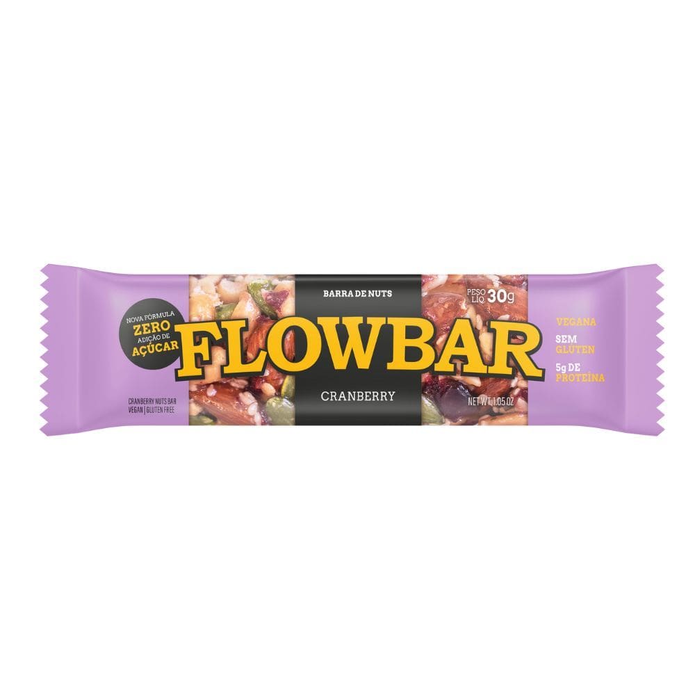 Barra de Nuts Flowbar 5g de Proteína Cranberry 30g