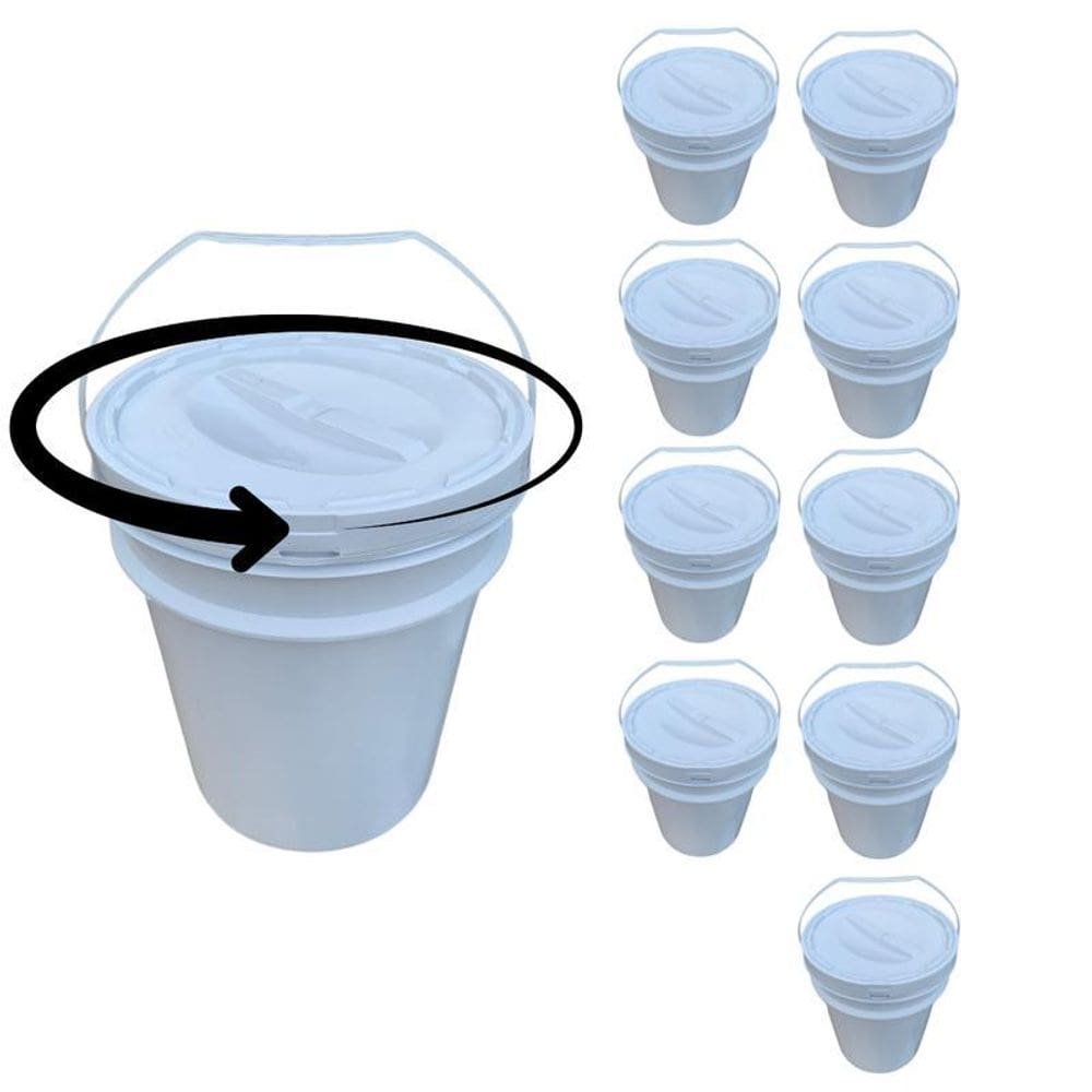 Balde Não Tóxico 20L Tampa De Rosquear - Kit 9 Pçs