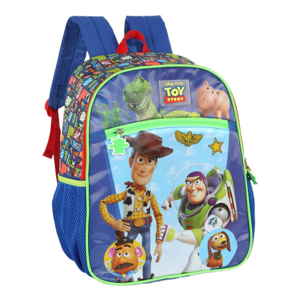 Mochila Costas Alça Luxcel Toy Story Verde Escolar Menino