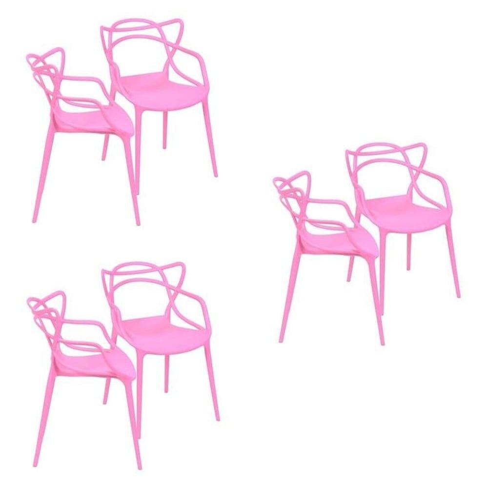 Kit com 6 Cadeiras para Sala de Jantar Allegra Solna Rosa Rosa