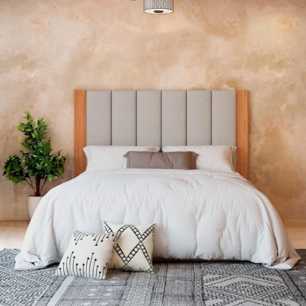 Cabeceira Estofada Casal 175cm Freijó Cinza Claro TW194 J18 Dalla Costa