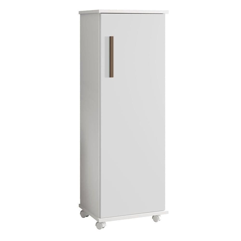 Armário Multiuso 1 Porta 4 Prateleiras Olinda Arte Móveis Branco