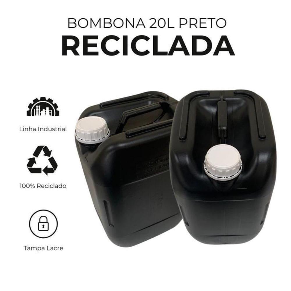 Bombona Preta Reciclada Com Lacre - 2 Pçs