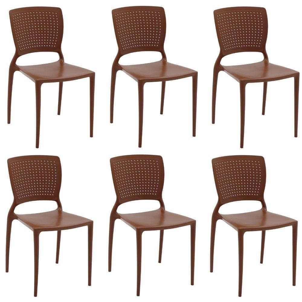 Kit 6 Cadeiras Safira Terracota Tramontina 92048/242