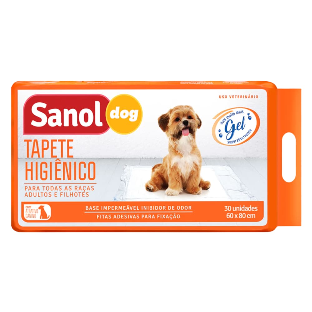 Tapete Higiênico Para Cães 30 Unidades 60cm x 80cm Sanol Dog