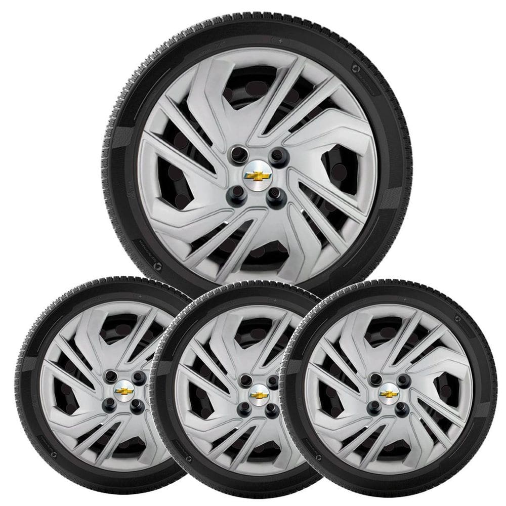 4X Calotas Gm Onix Prisma 2023/2025 Aro 15 Prata