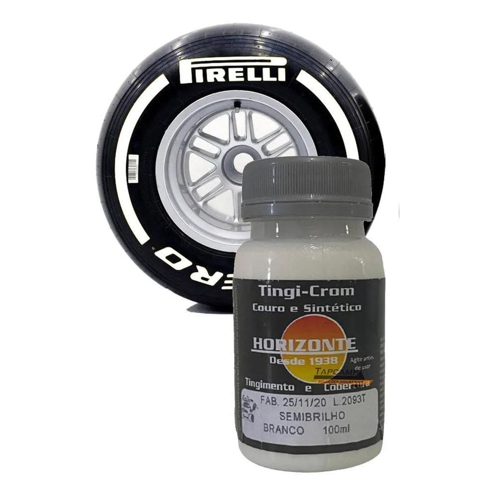 2X Tinta Branca Pinta Faixa E Letra De Pneu Carro Moto 100Ml