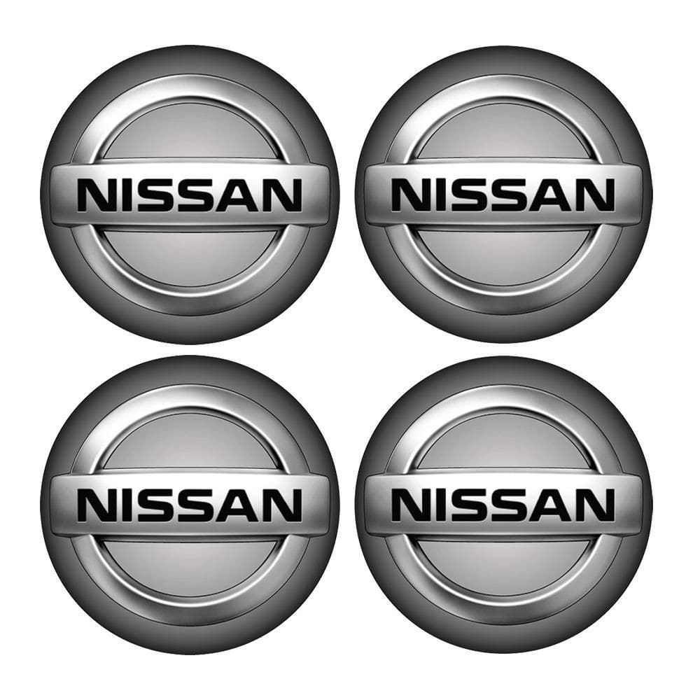 Jogo Bottom/ Emblema Calota Nissan 48Mm Degrade 4 Pecas