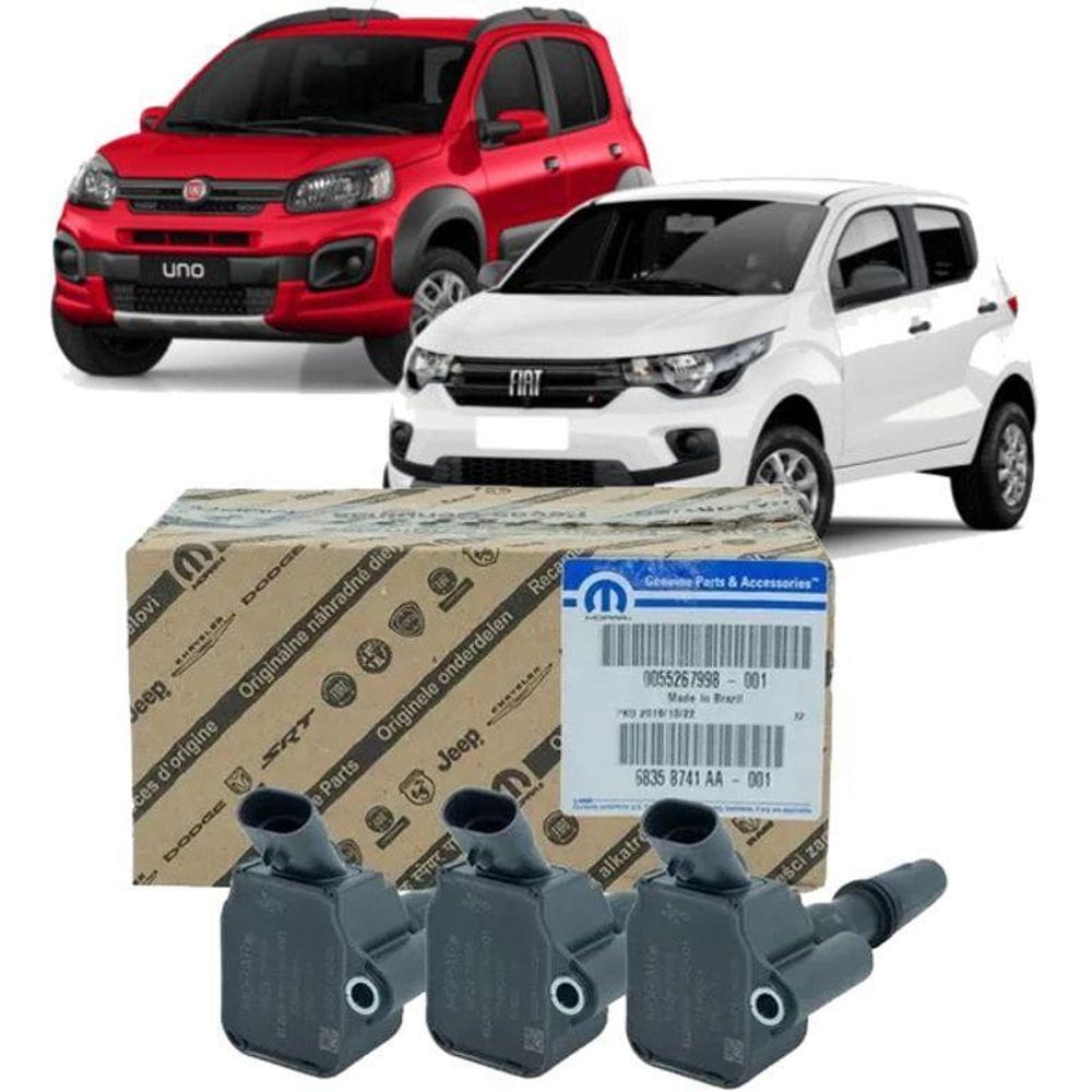 Kit 3 Bobinas Ignição Mobi Cronos Argo 1.0 Firefly