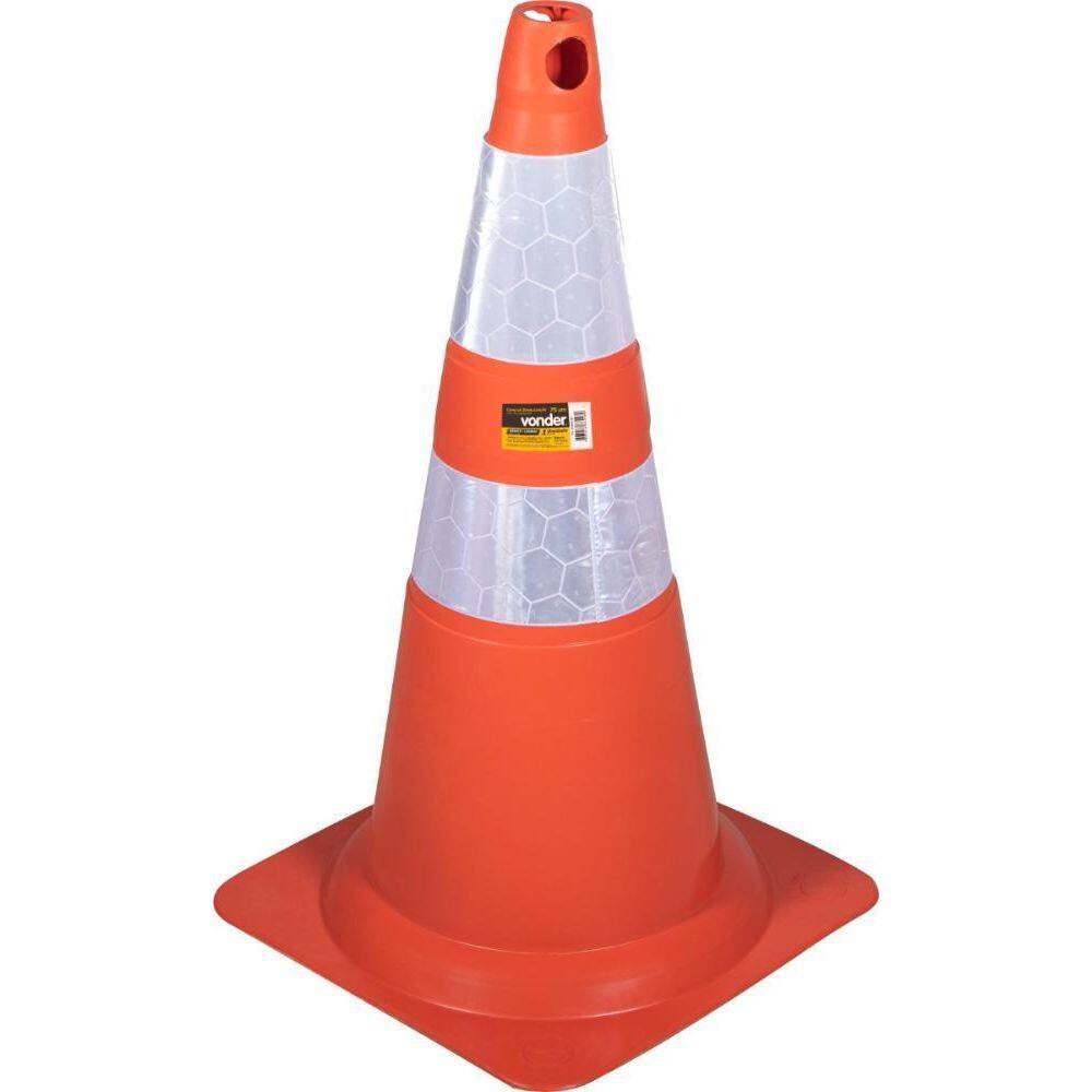 Cone 75Cm Laranja/Branco Refletivo Vonder