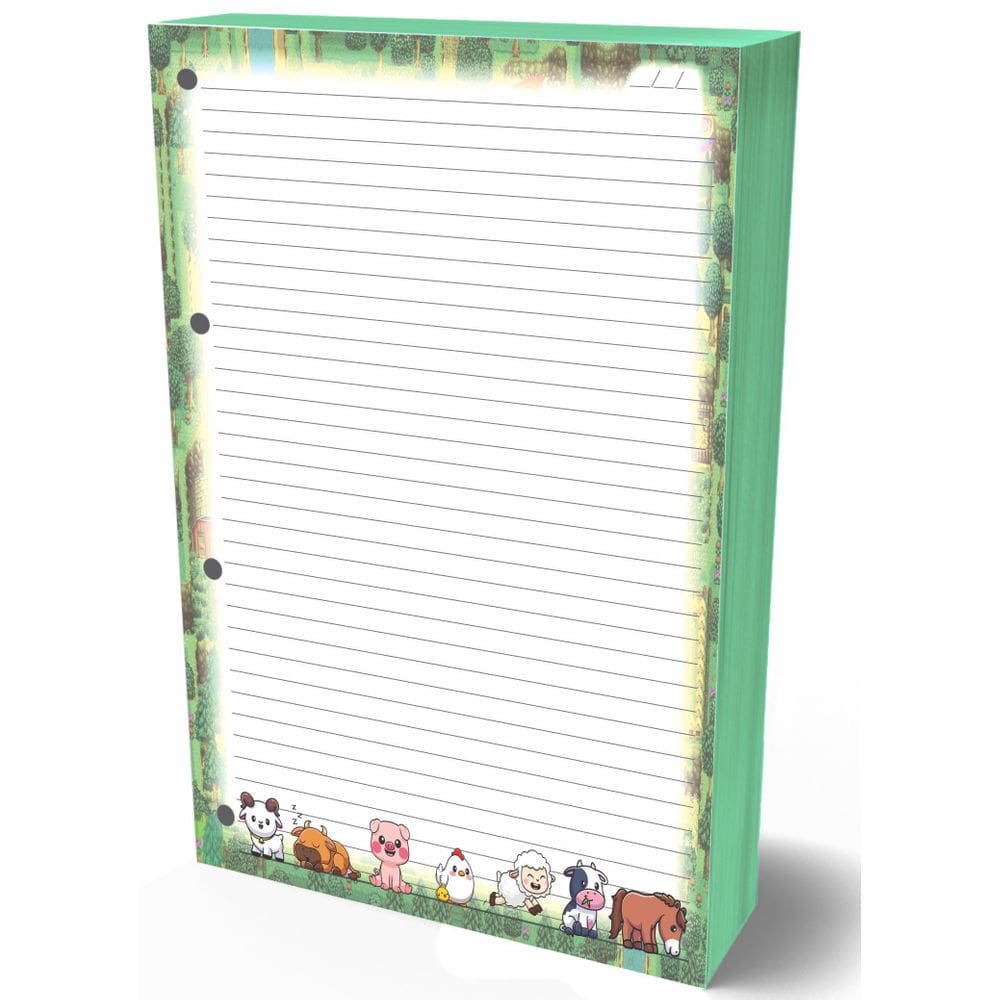 Refil Argolado 90G 80 Folhas Cute Fazenda Caderno Fichario