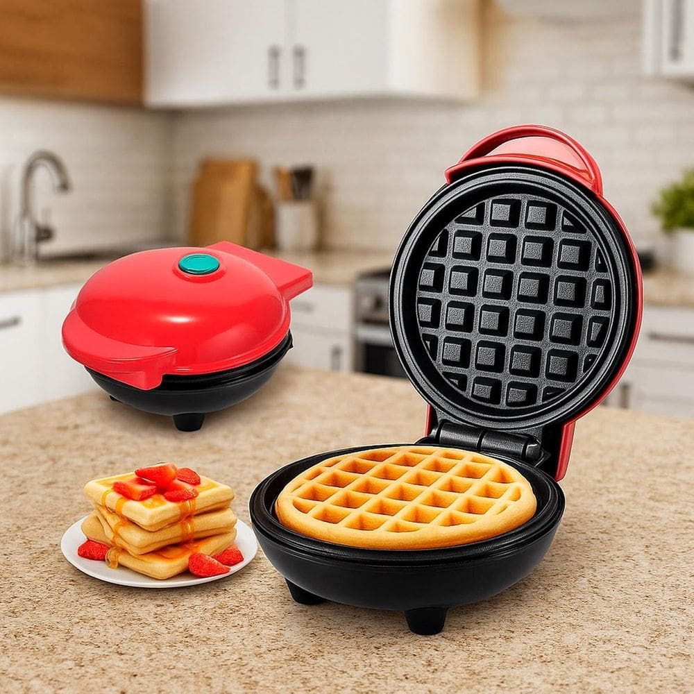Mini Waffle Máquina Antiaderente Leve E Muito Prática 110V