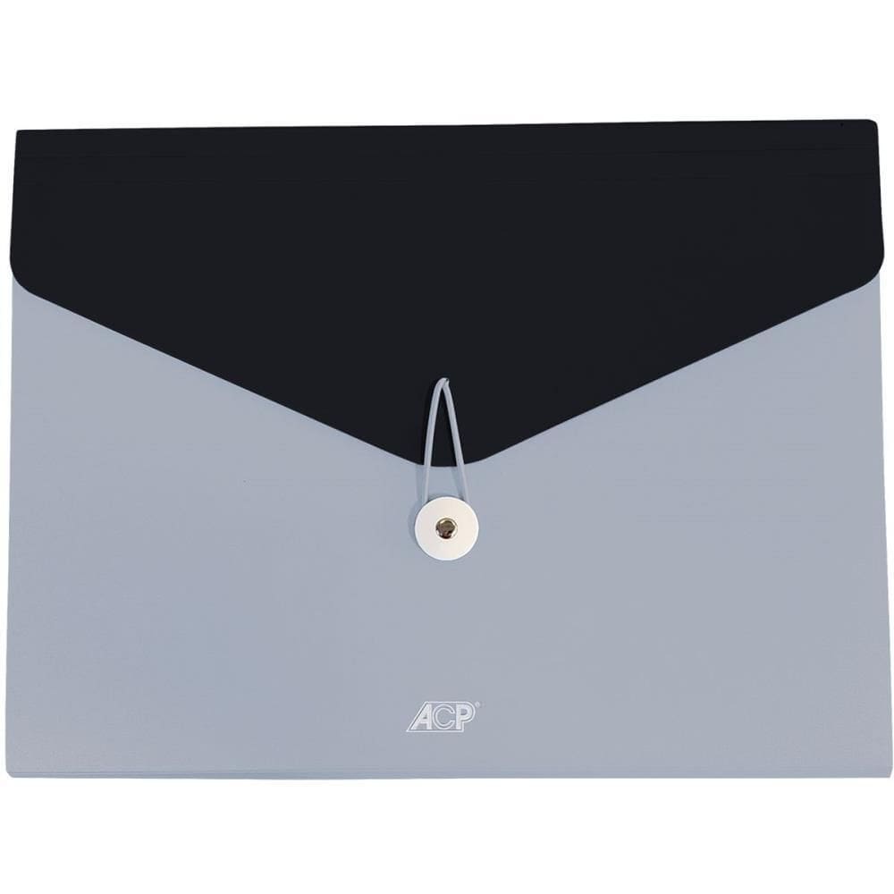 Pasta Sanfonada Plastica A4 Candy 12Divisoes Preto/Prat