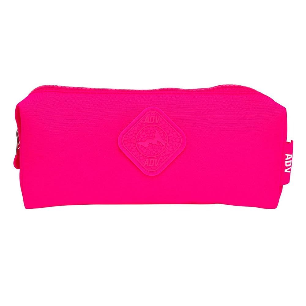 Estojo Escolar Rosa Neon Adv Grande Resistente