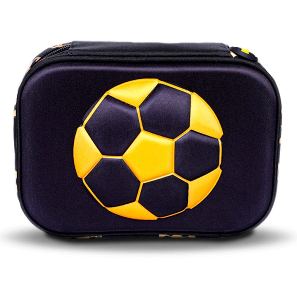 Estojo Bola De Futebol 3D Escolar Infantil Meninos- Preto