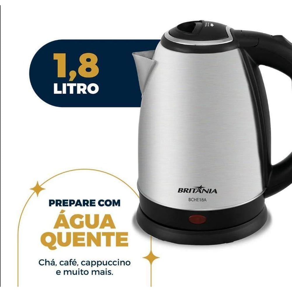Chaleira Elétrica Britânia 1,8L Inox Bche18A