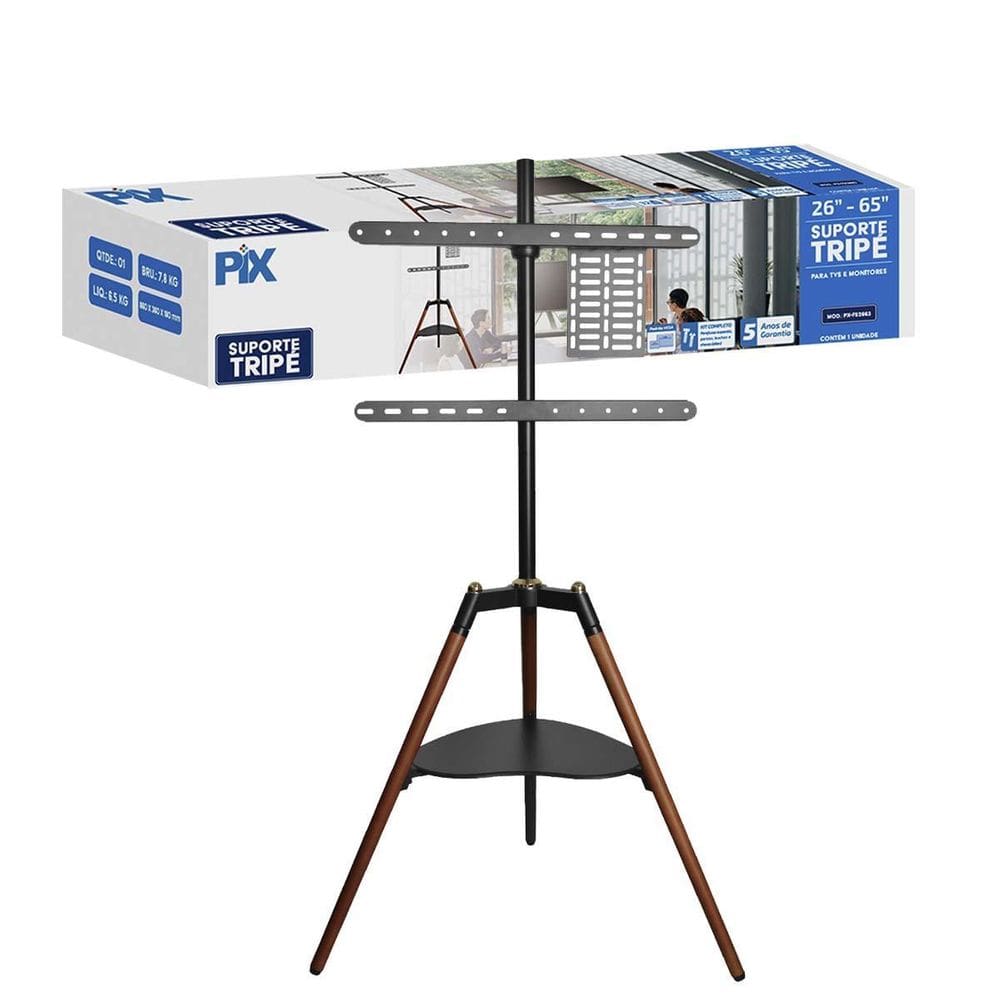 Suporte Para Tv Monitor Tripé 26 A 65 Polegadas Expositor