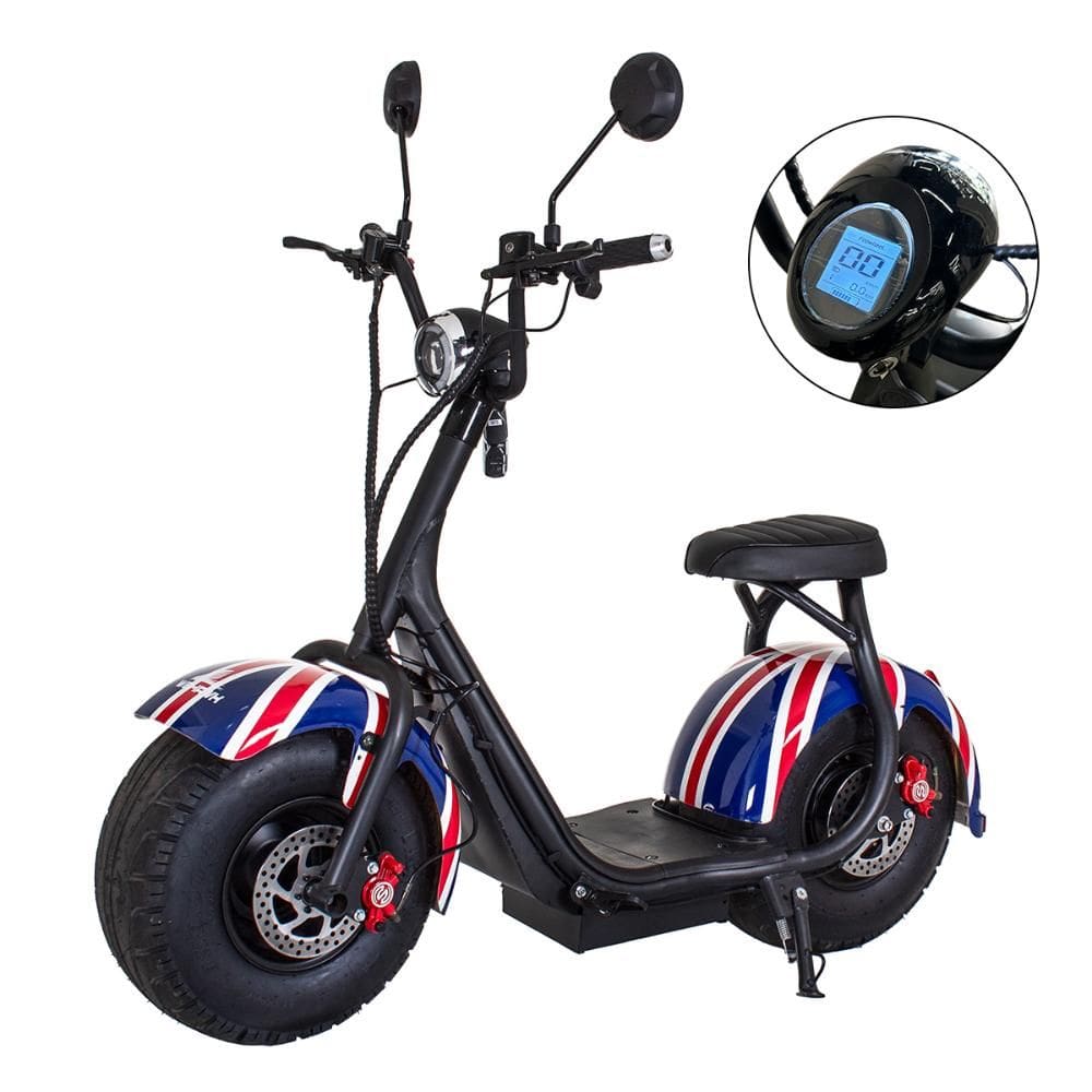 Scooter Elétrica WeHawk 1000W WX-07 – Bateria de Lítio 60V 20Ah, Velocidade até 50km/h