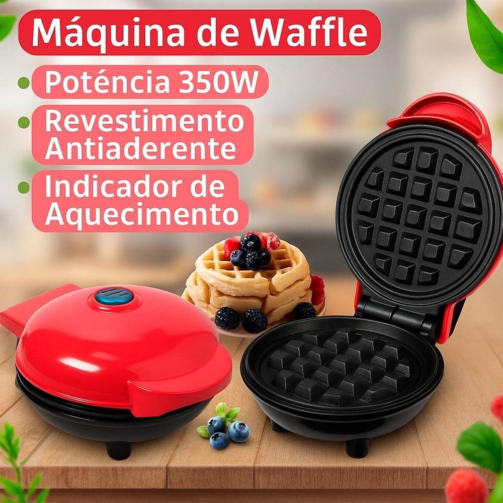 Mini Waffle Máquina Elétrica Compacta Ideal Para Casa 110V