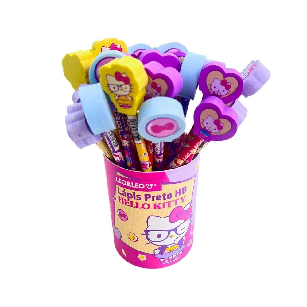 Blister 30 Lápis Hb Com Borracha Hello Kitty Leo E Leo