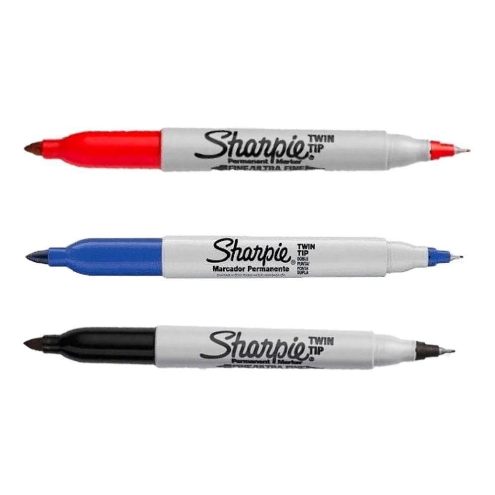 Caneta Sharpie Vermelha Ponta Dupla Resistente