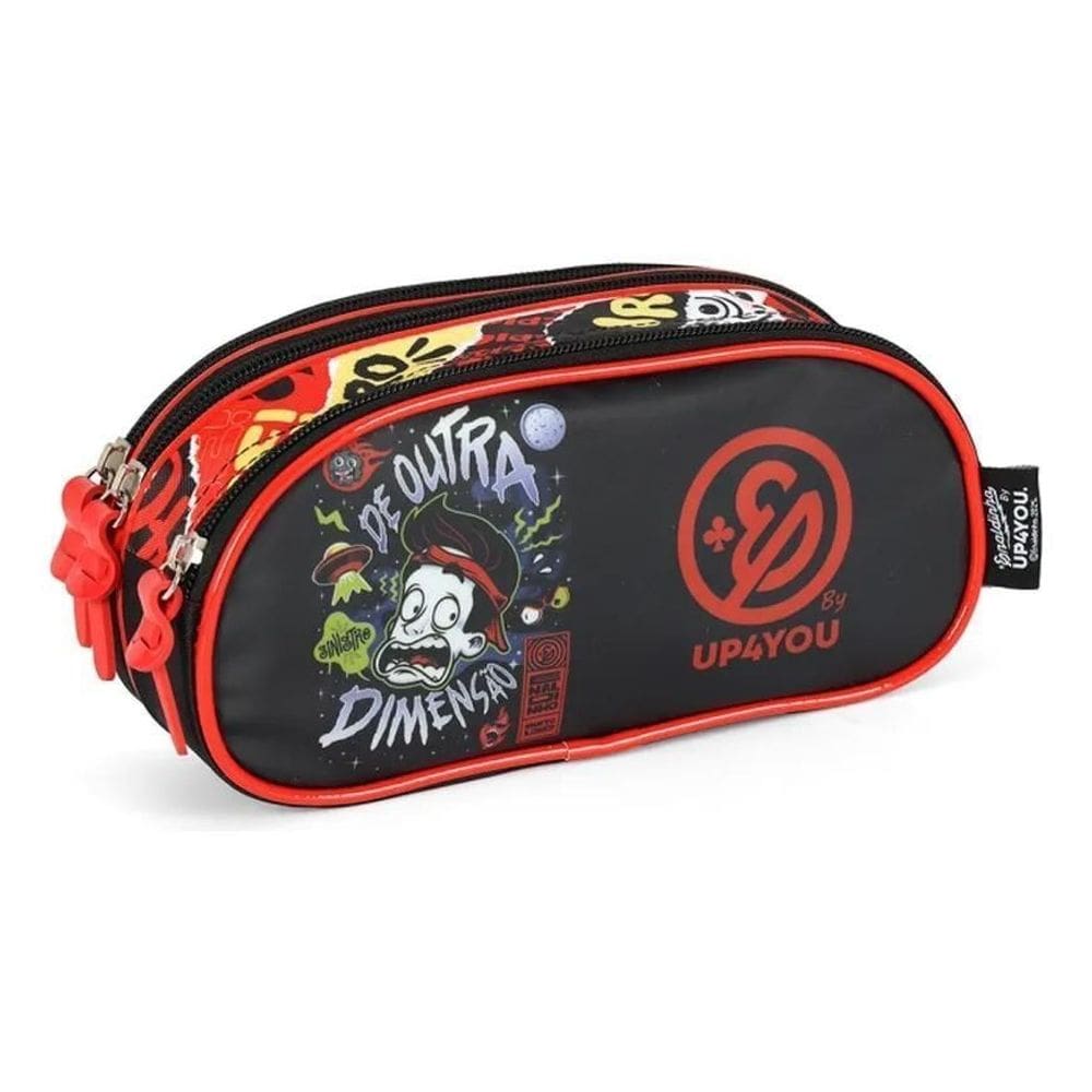 Estojo 3 Divisórias Enaldinho Sinistro Luxcel Outra Dimensão