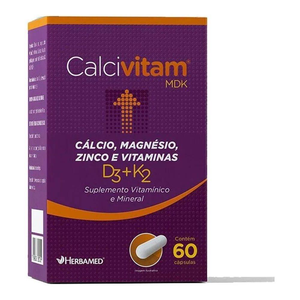 2X Calcivitam 600Mg 60 Cápsulas - Herbamed Sabor Sem Sabor