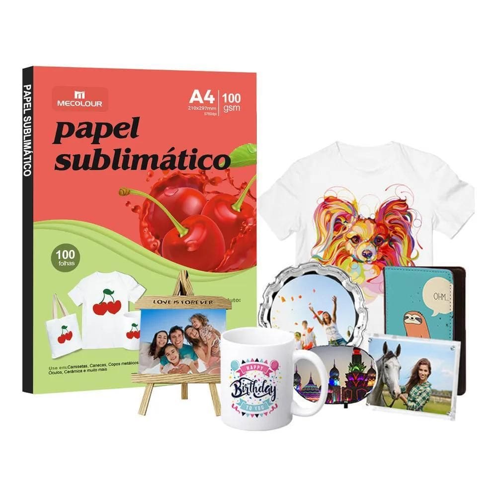 2X Papel Sublimatico Transfer De Canecas A4 100 Folhas Mecol