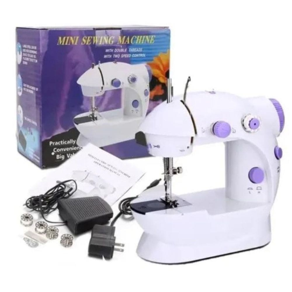 Máquina De Costura Portátil Mini Uso Doméstico Branca