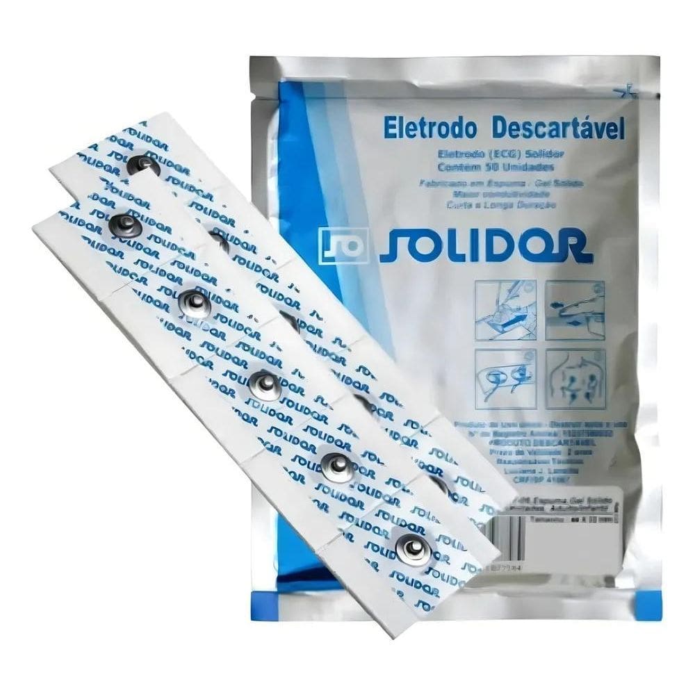 2X Eletrodo Descartável Ecg 50 Unidades Solidor