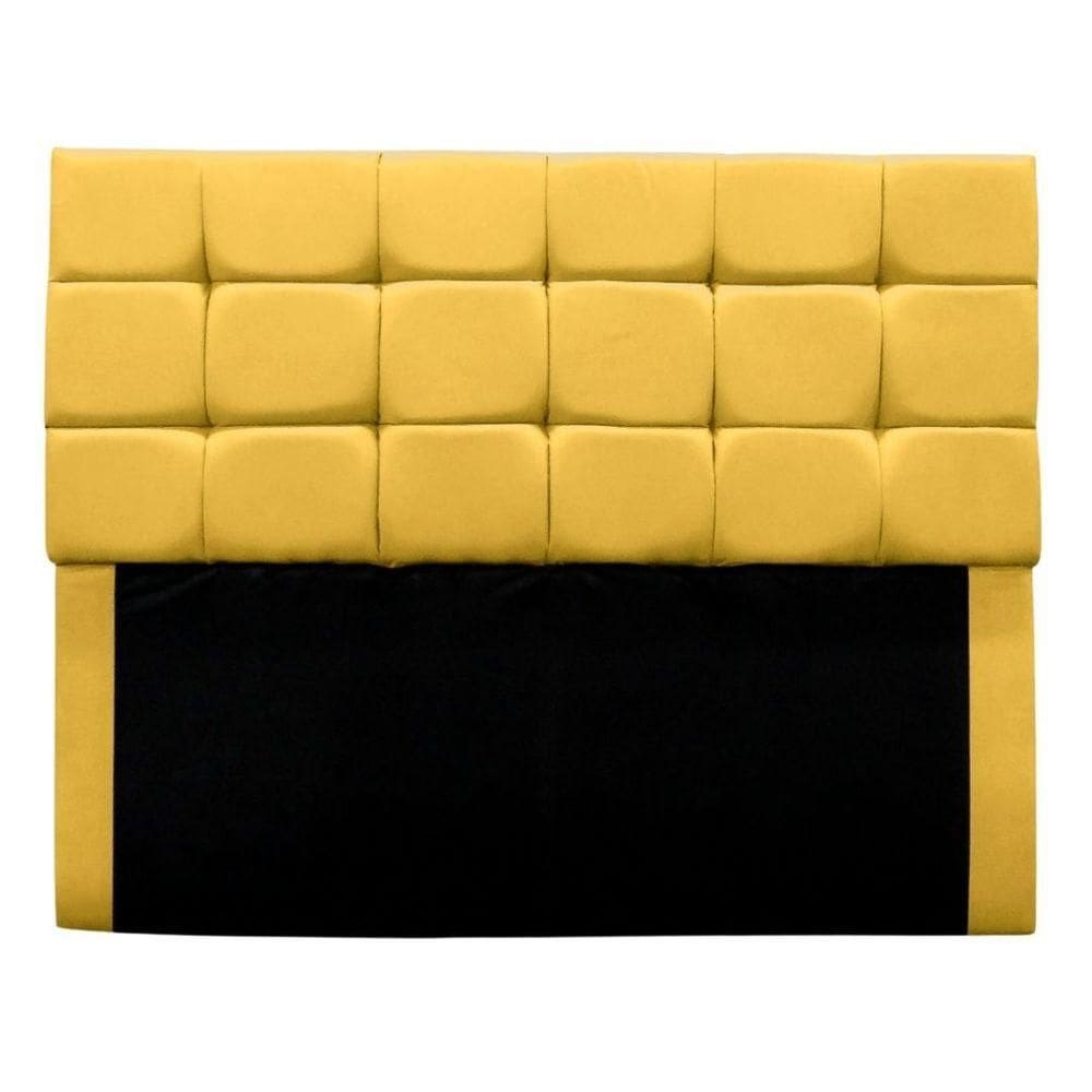 Cabeceira Cama Box Queen 160 Cm Bianca Suede Amarelo