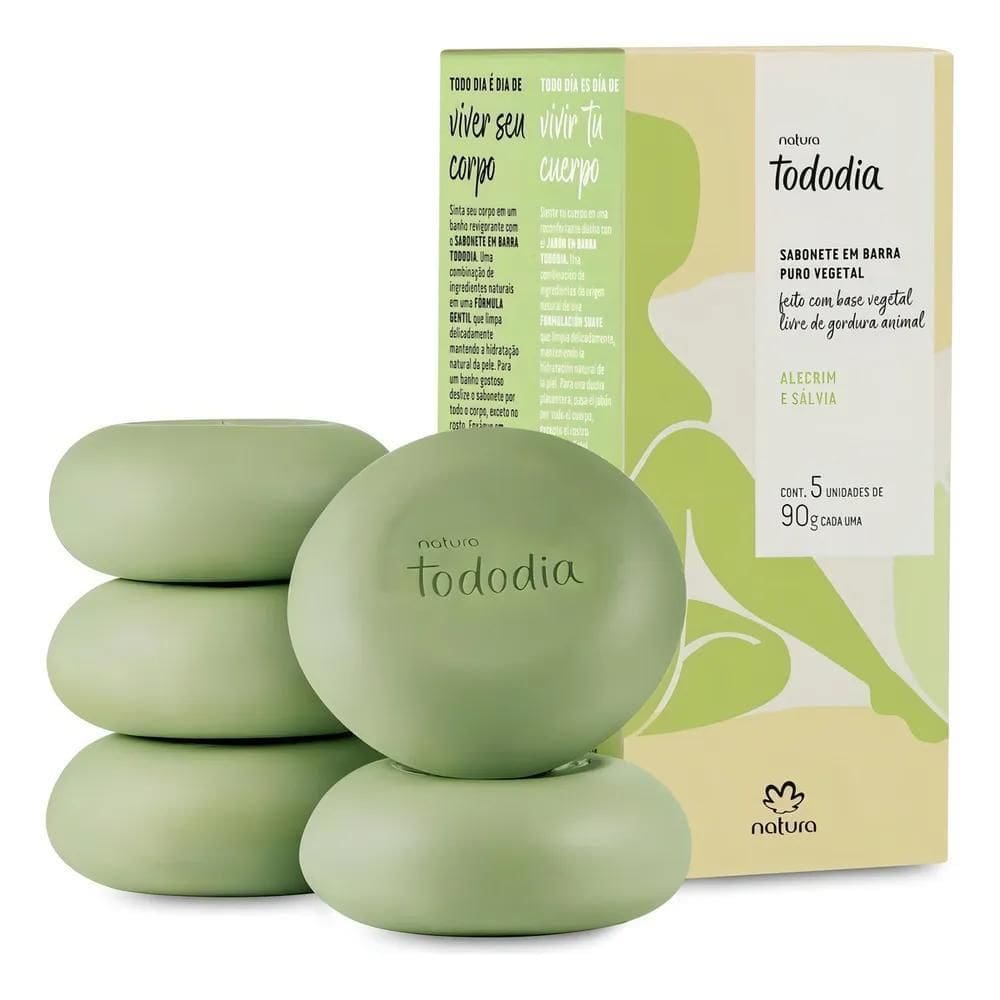 2X Tododia Sab Em Barra Puro Vegetal Alecrim E Sálvia 5 Und