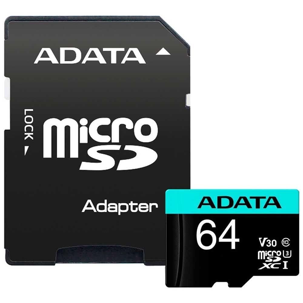 Cartão de Memória Adata Premier Micro SDXC, 64GB, Classe 10, com Adaptador SD